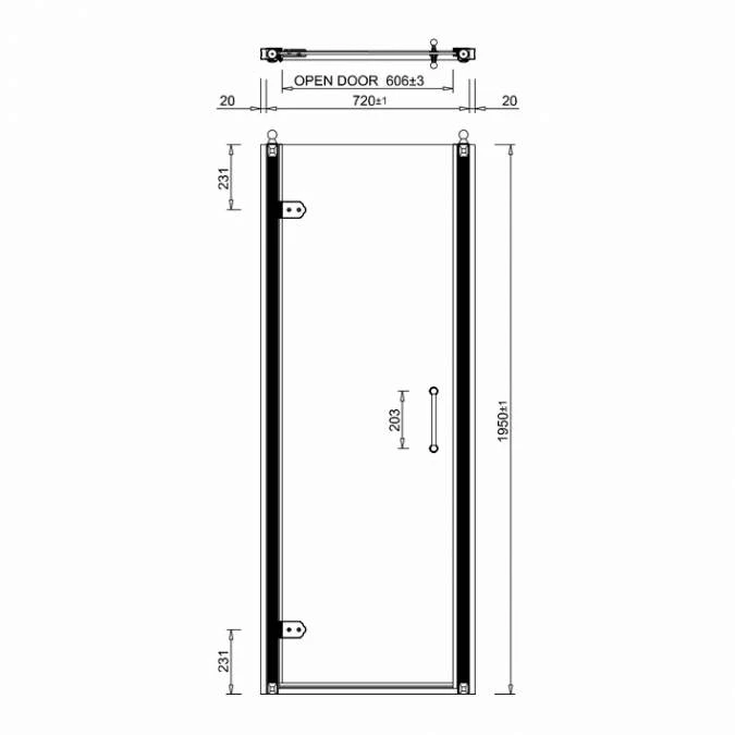 760mm - Traditional Hinged Shower Door - Burlington - C19 - Image 2