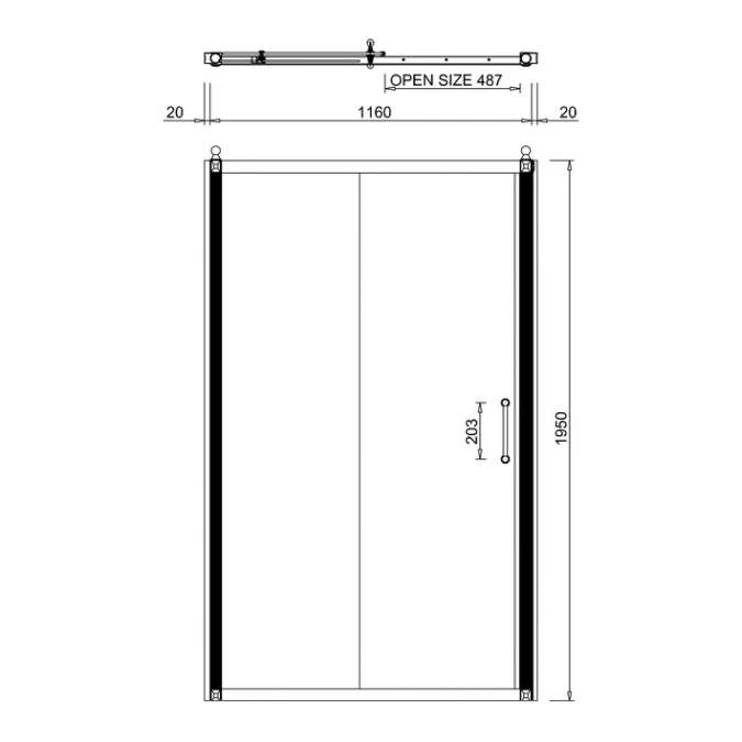 Burlington 1200mm Traditional Sliding Shower Door - Image 2