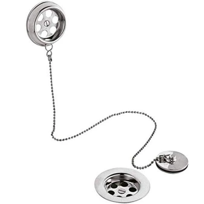 Hudson Reed Chrome Retainer Bath Waste With Metal Plug & Ball Chain