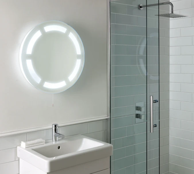 Rockland Round Illuminated Bathroom Mirror - 600mm - Eastbrook - Image 3