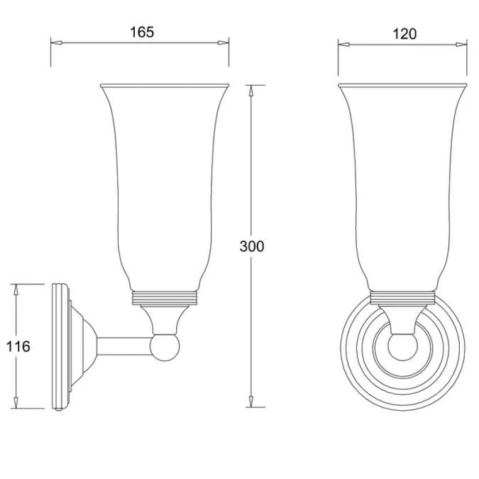 Burlington LED Bathroom Round Wall Light With Chrome Base & Clear Glass Vase Shade - ELBL14 - Image 3