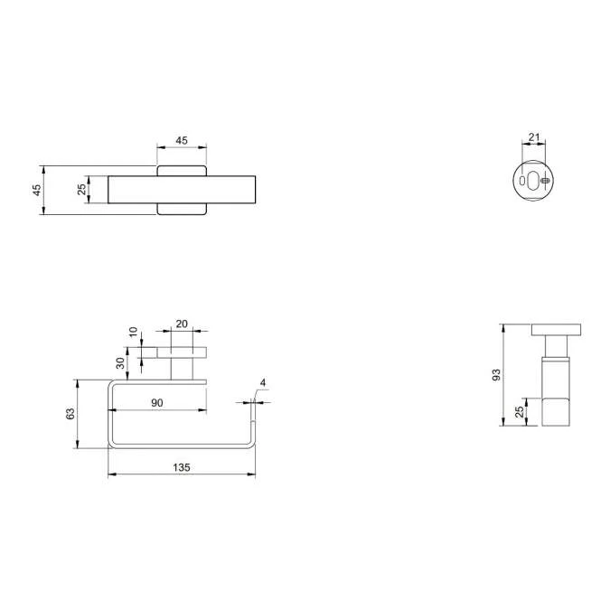 Villeroy & Boch Elements Striking Toilet Roll Holder Chrome - Image 2