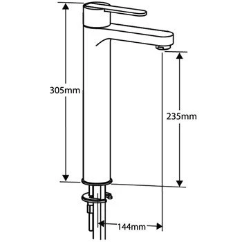 Francis Pegler Strata Chrome Tall Monobloc Basin Mixer Tap - Image 2