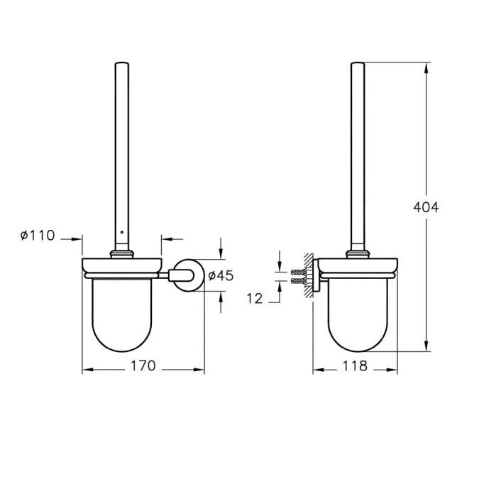 VitrA Minimax Toilet Brush Holder 44790 - Image 2