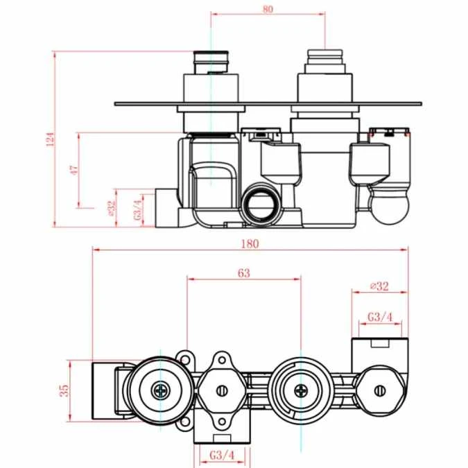 Sagittarius Oveta Concealed Thermostatic Valve 2 Way Diverter - Image 2
