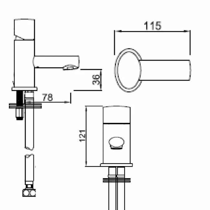 Sagittarius Oveta Cloakroom Basin Mixer Tap With Sprung Waste - Image 2