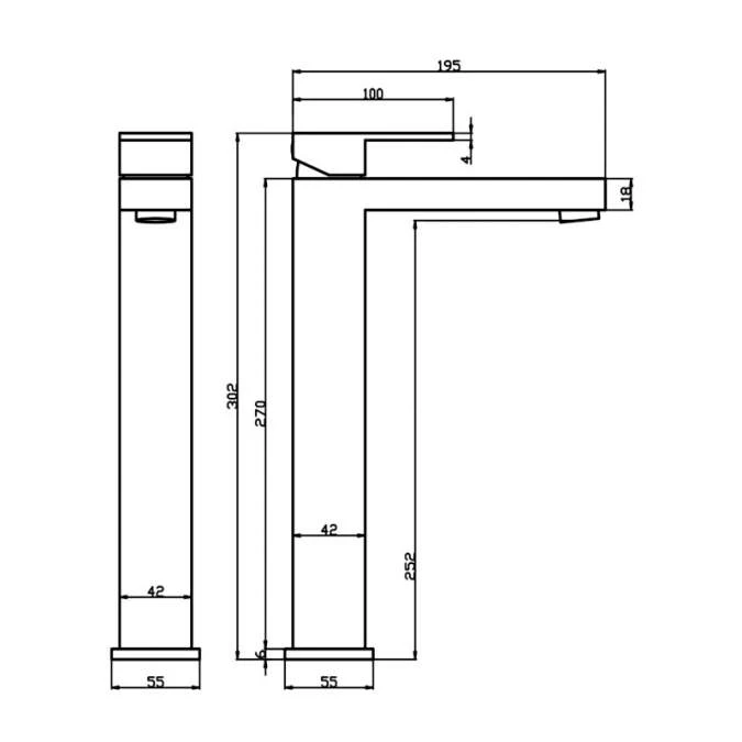Abacus Plan Tall Mono Basin Mixer Tap - Brushed Nickel - Image 2