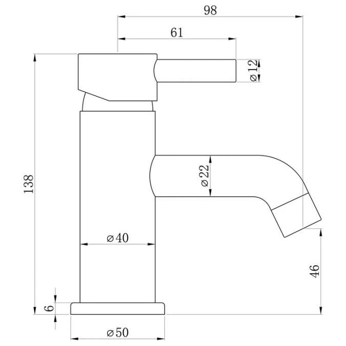Pomeranian Cloakroom Basin Mixer W/Click-Clack Waste - Chrome - Image 3