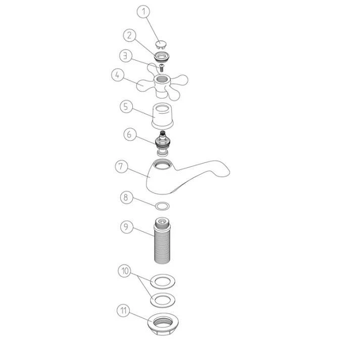 Saxony Basin Pillar Taps - Image 2