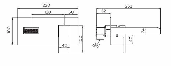 Niagara Soho Chrome Waterfall Wall Mounted Basin Mixer Tap - Image 2