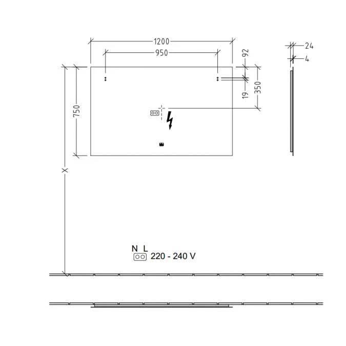 Villeroy & Boch More To See Lite Rectangle LED Bathroom Mirror 1200 X 750mm - Image 7