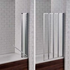 Aquadart Venturi 6 4 Fold Bath Shower Screen With Swiftseal - 1400 X 800mm - Right Hand