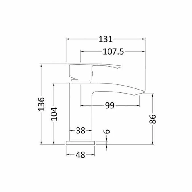Vibe Chrome Mini Mono Basin Mixer - Image 2