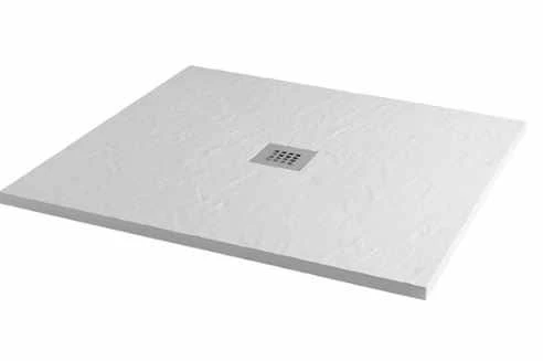 MX Minerals 900 X 900mm Ice White Slate Effect Square Shower Tray
