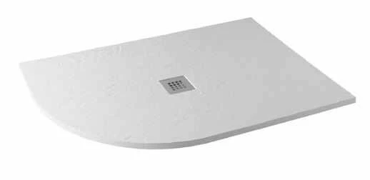 MX Minerals 1200 X 800 LH Ice White Slate Effect Offset Quadrant Shower Tray